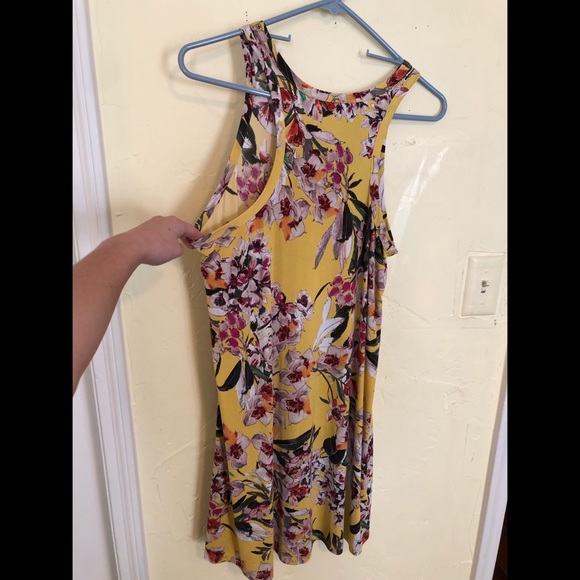UEC Veronica M. Sleeveless Swing Dress Yellow Floral Dress Large - Picture 6 of 12